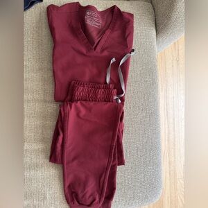 Figs Women's Top in Burgundy